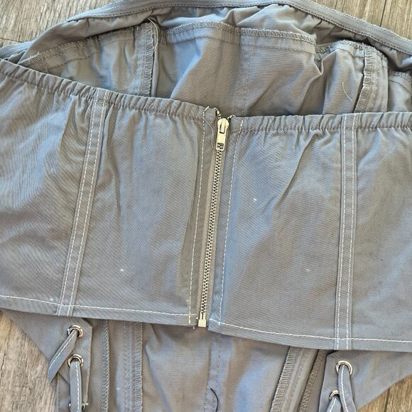 Womens NWT FashionNova Grey Strapless Cropped Top with Ties - XL - Picture 4 of 6